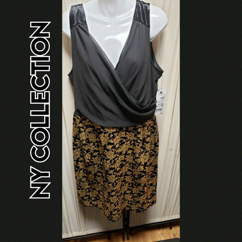 🆕️NWT NY collection black/gold dress